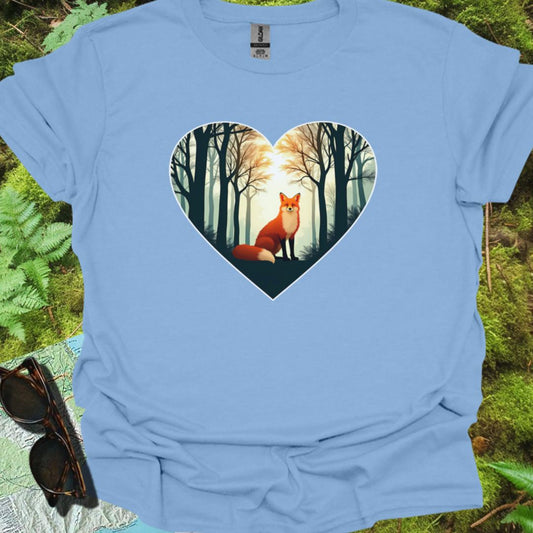 Renard assis en forme de coeur T-shirt tendance