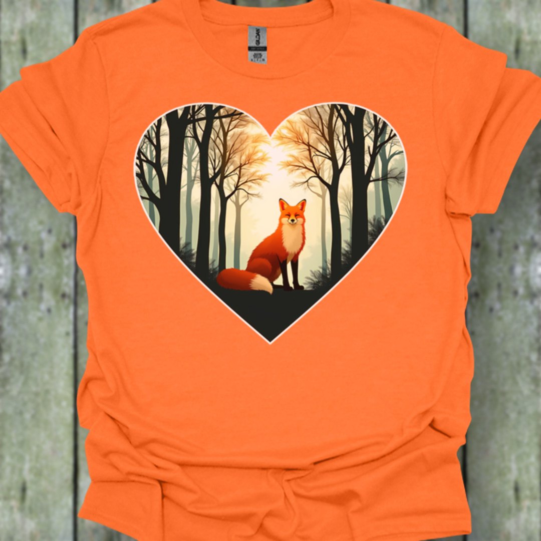 Renard assis en forme de coeur T-shirt tendance