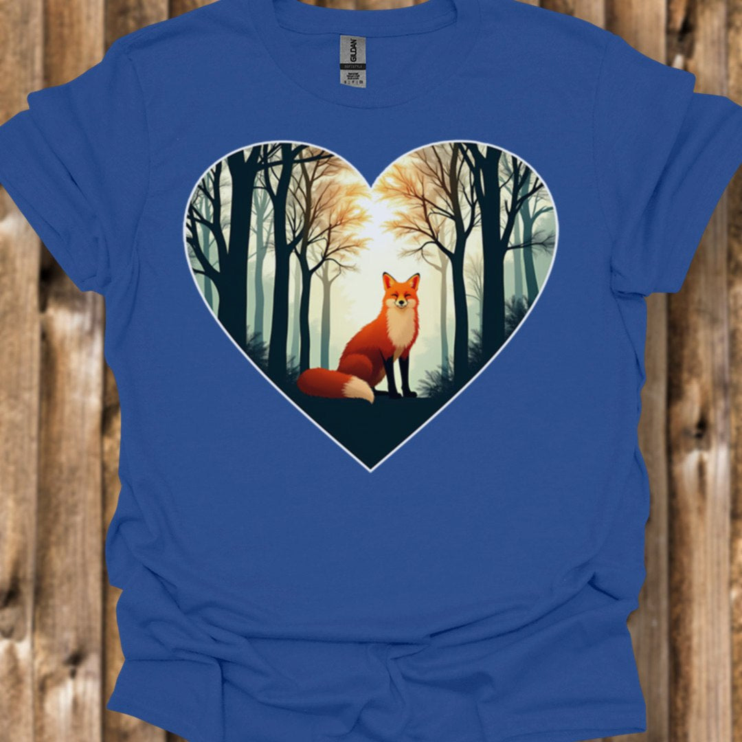 Renard assis en forme de coeur T-shirt tendance