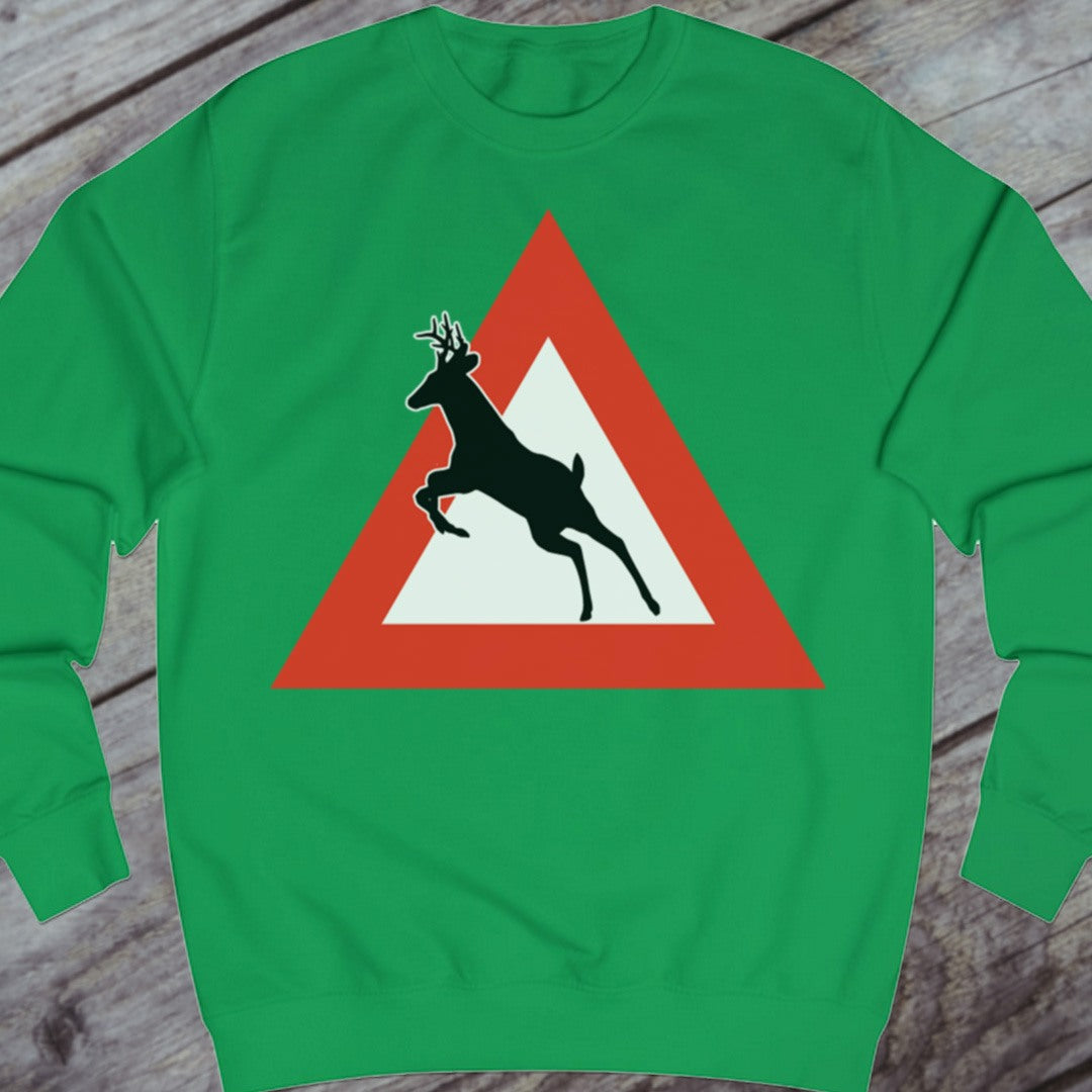 Warning sign deer sweatshirt