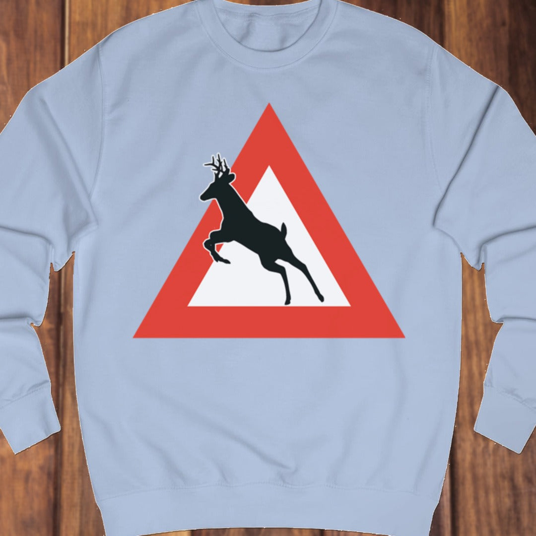 Warning sign deer sweatshirt
