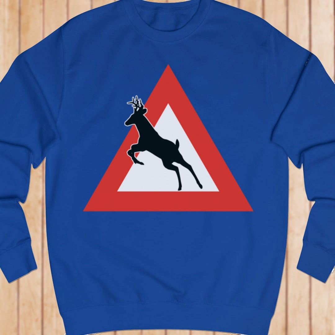 Warning sign deer sweatshirt