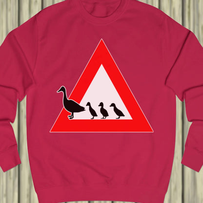 Warning sign ducks sweatshirt