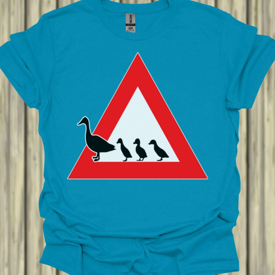 Waarschuwingsbord Eendjes T‑Shirt