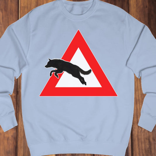Waarschuwingsbord wolf sweatshirt