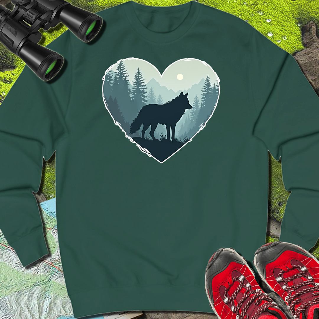 Loup forme de coeur sweat