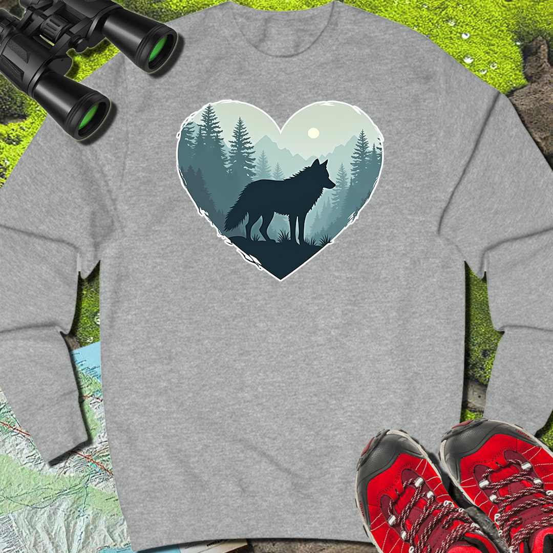 Loup forme de coeur sweat