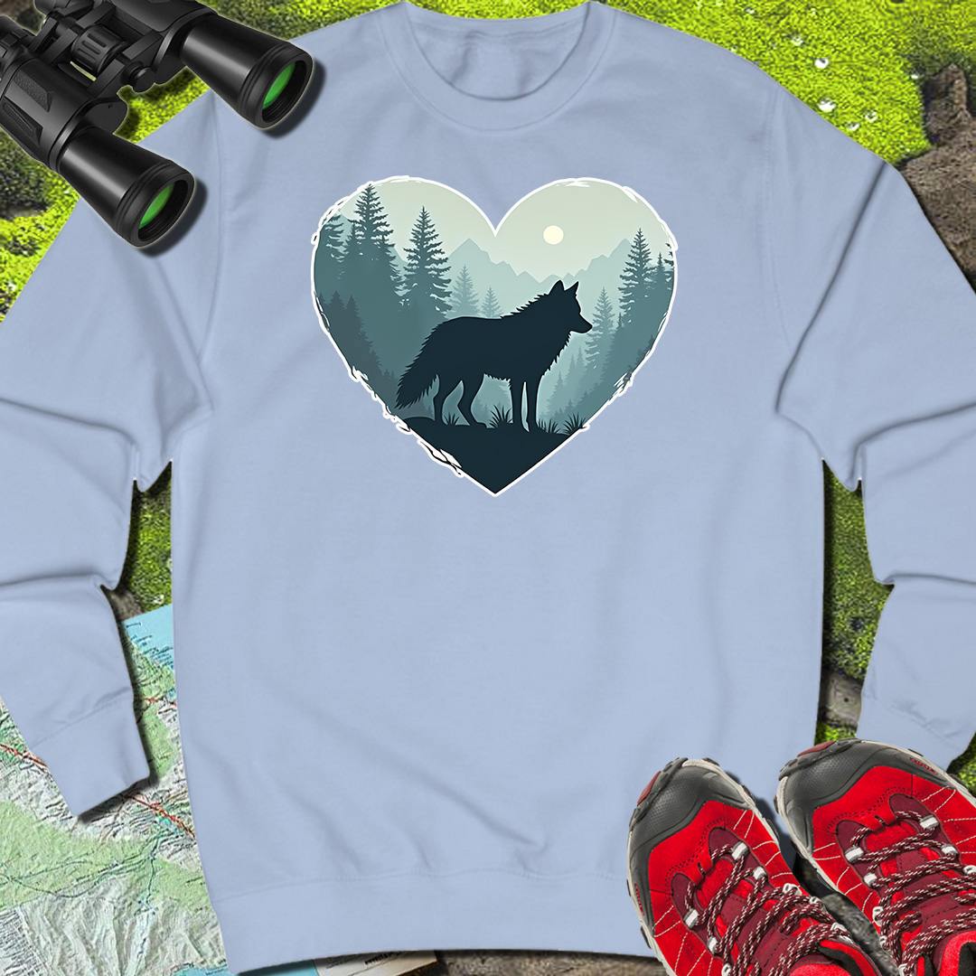 Loup forme de coeur sweat