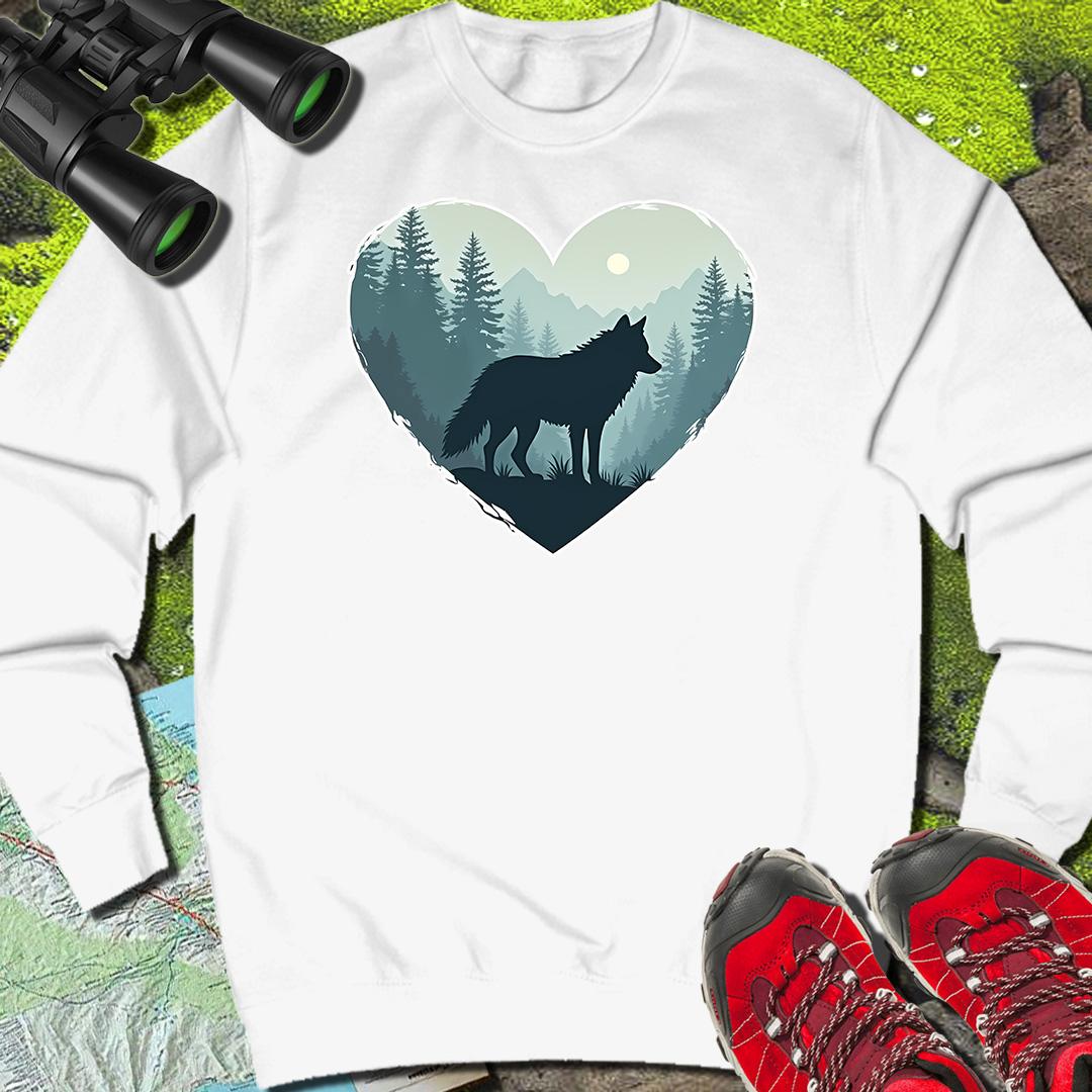 Loup forme de coeur sweat