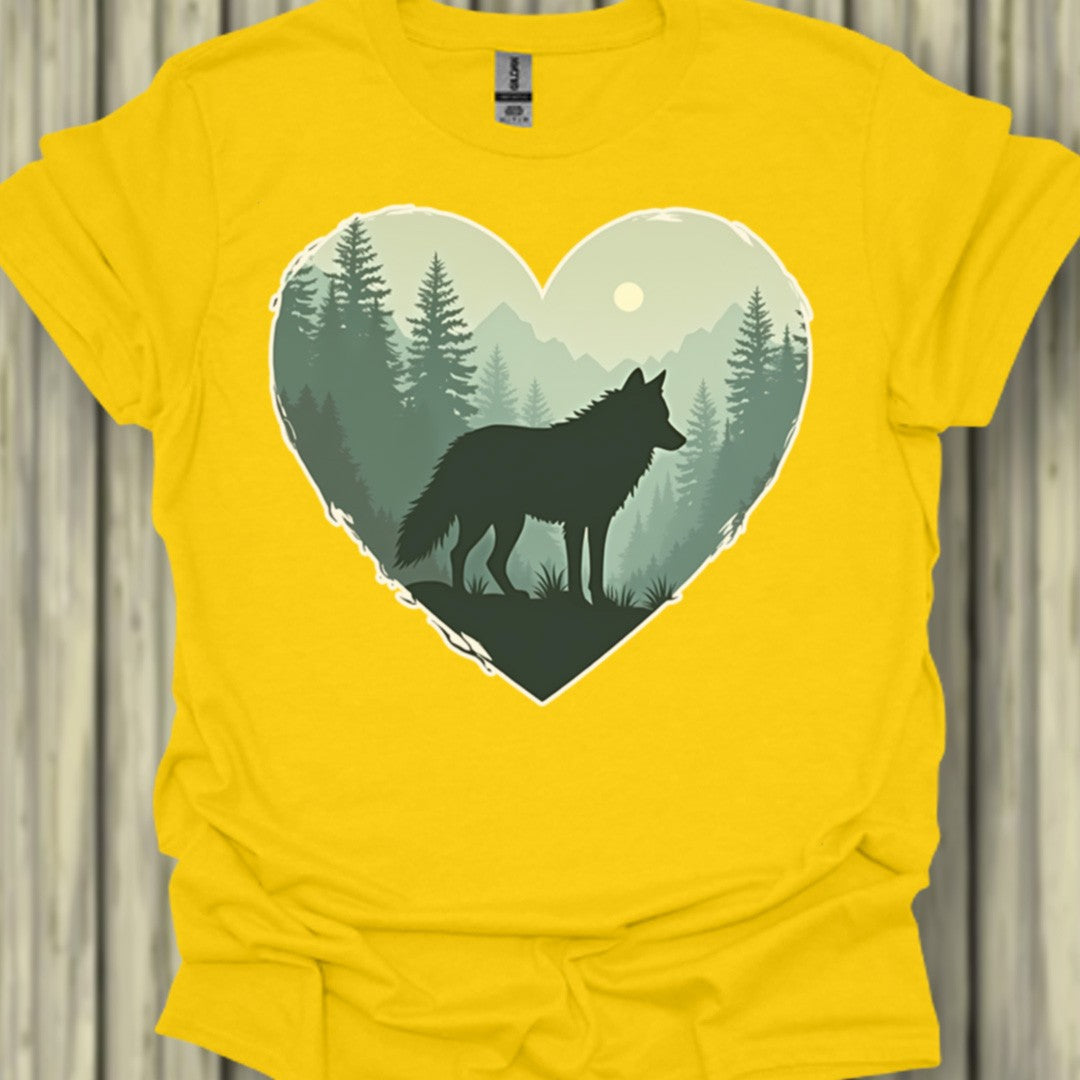 Wolf hartvorm trendy T-shirt