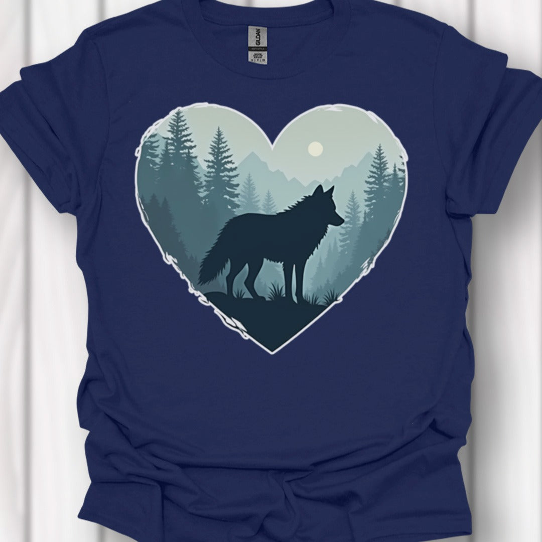 Wolf hartvorm tijdloos T-shirt