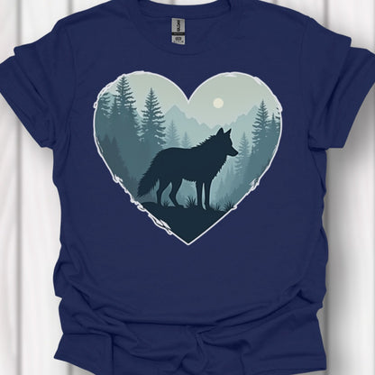Wolf hartvorm tijdloos T-shirt