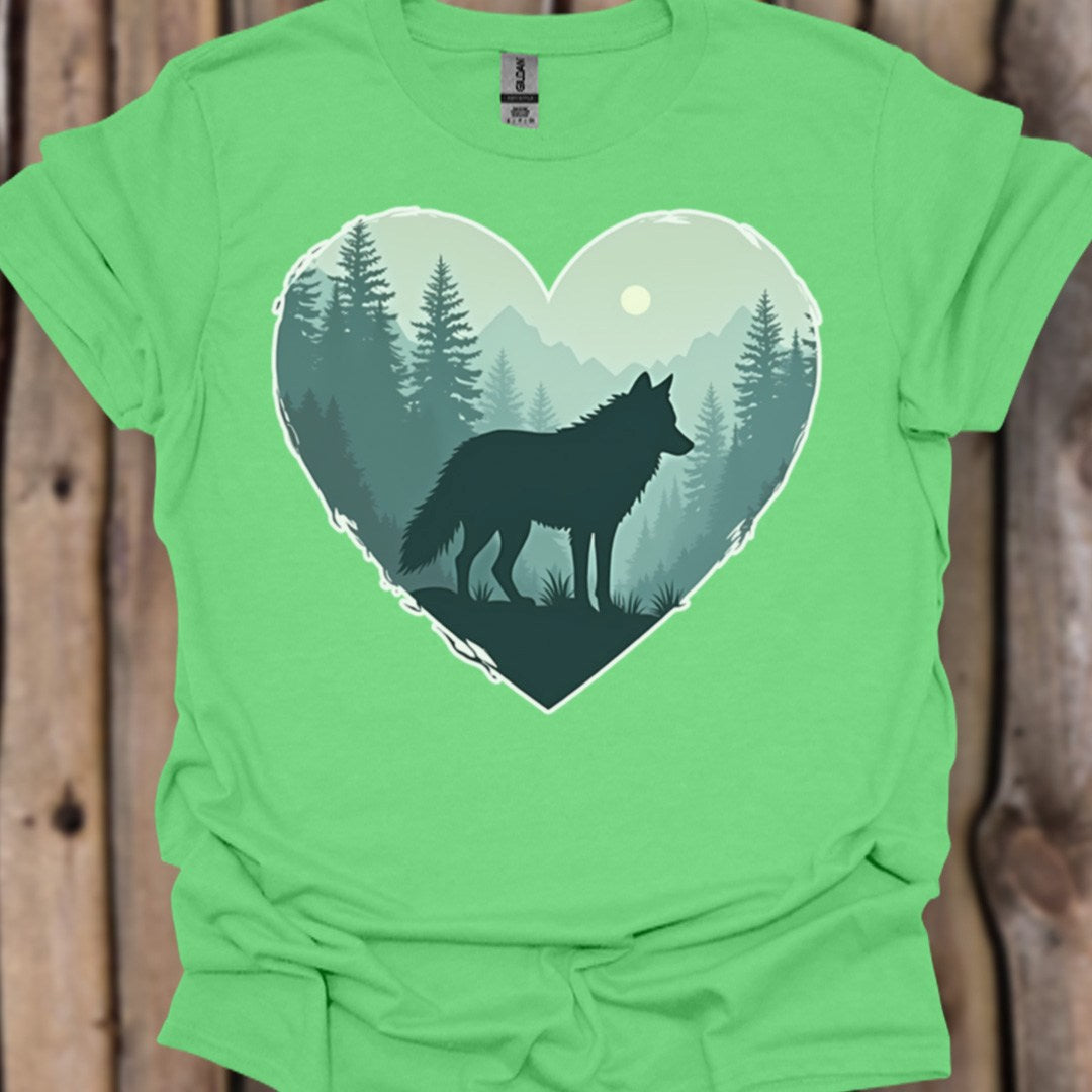 Wolf hartvorm trendy T-shirt