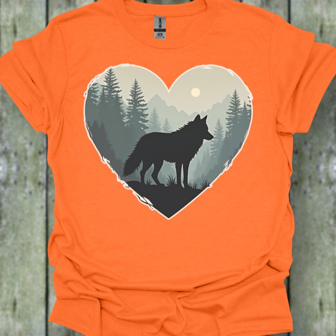 Wolf hartvorm trendy T-shirt