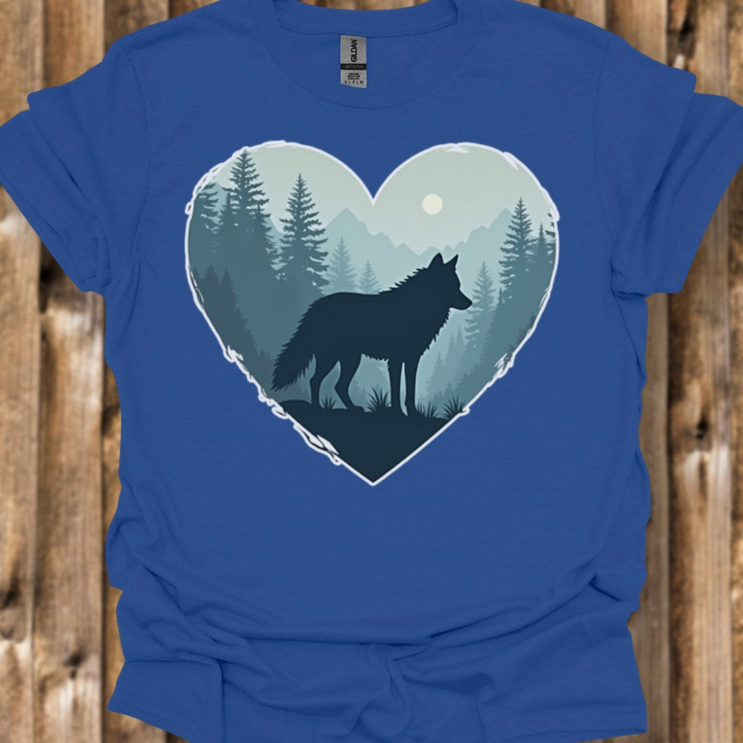 Wolf hartvorm trendy T-shirt