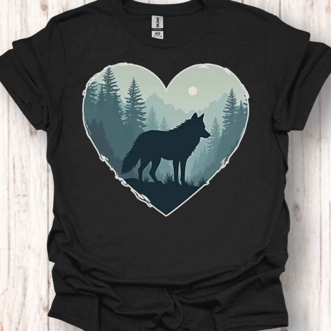 Wolf hartvorm tijdloos T-shirt