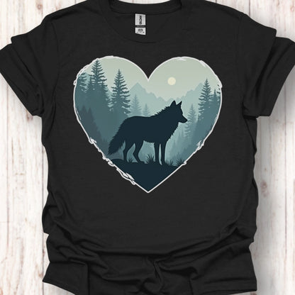 Wolf hartvorm tijdloos T-shirt