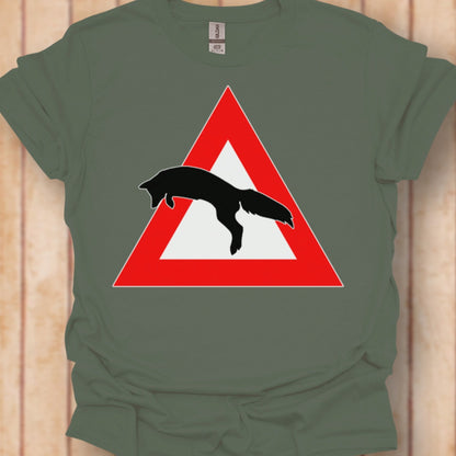 Waarschuwingsbord Vos T‑Shirt