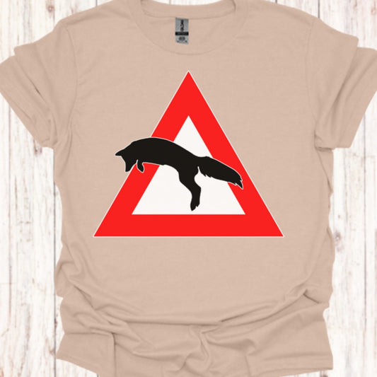 Waarschuwingsbord Vos T‑Shirt