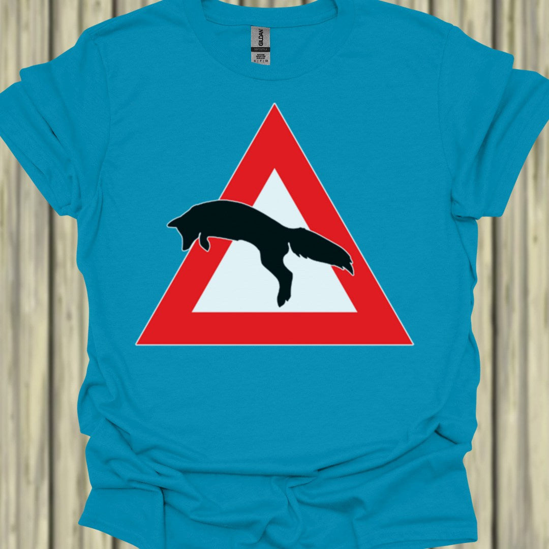 Waarschuwingsbord Vos T‑Shirt
