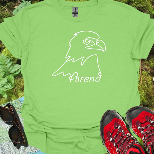 Aigle dessin au trait blanc T-shirt tendance
