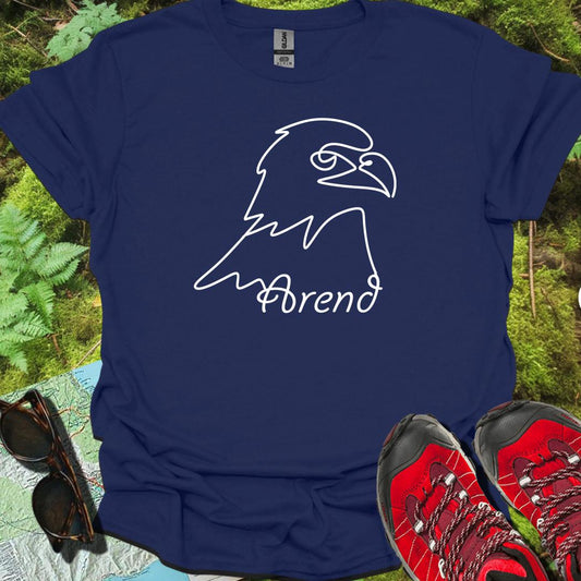 Aigle dessin au trait blanc T-shirt intemporel 