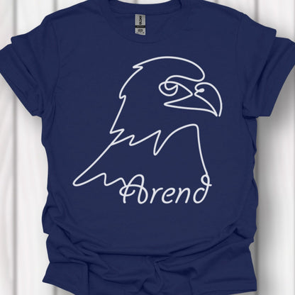Aigle dessin au trait blanc T-shirt intemporel 