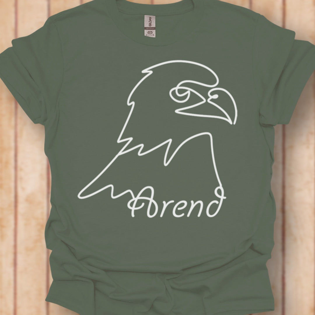 Aigle dessin au trait blanc T-shirt intemporel 