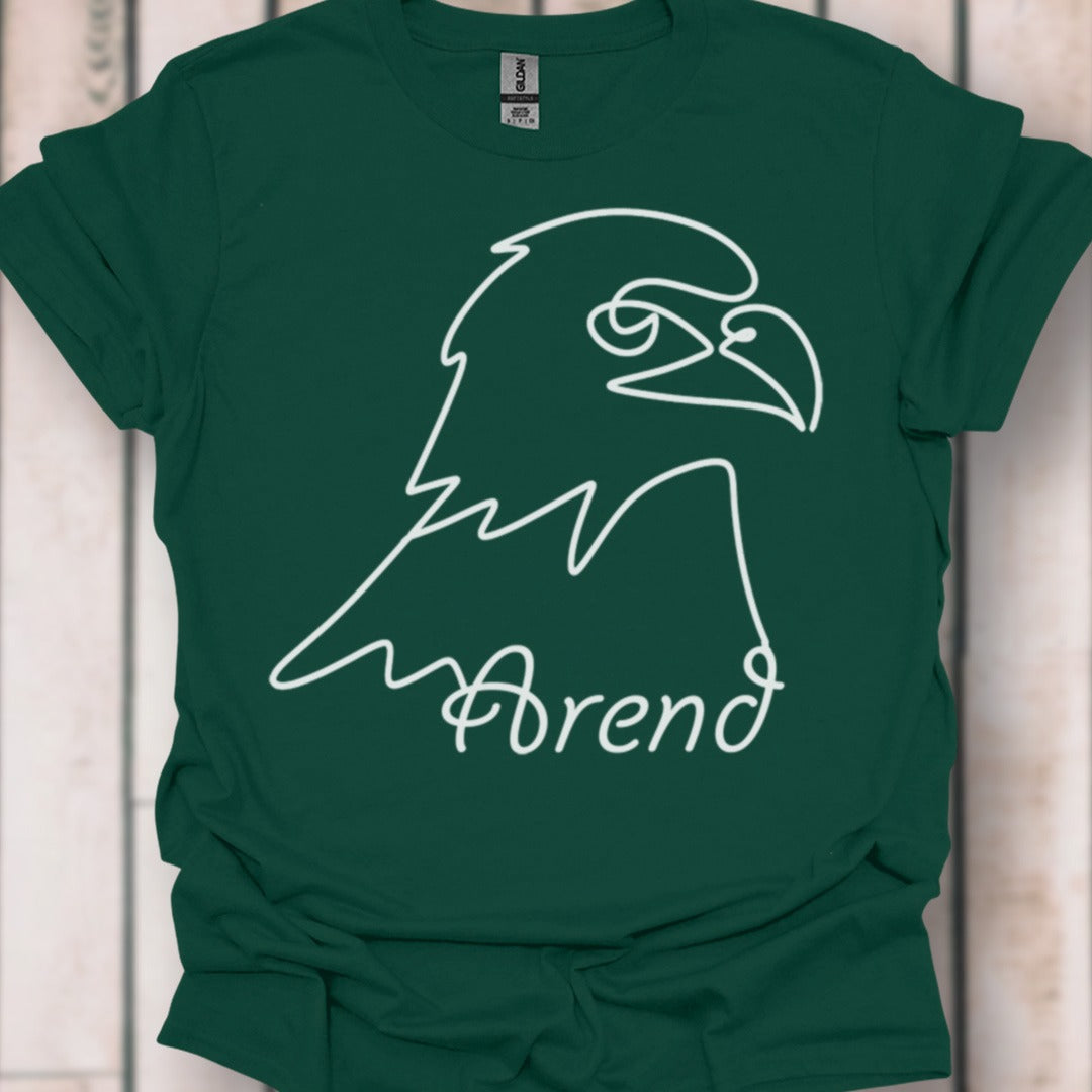Aigle dessin au trait blanc T-shirt intemporel 