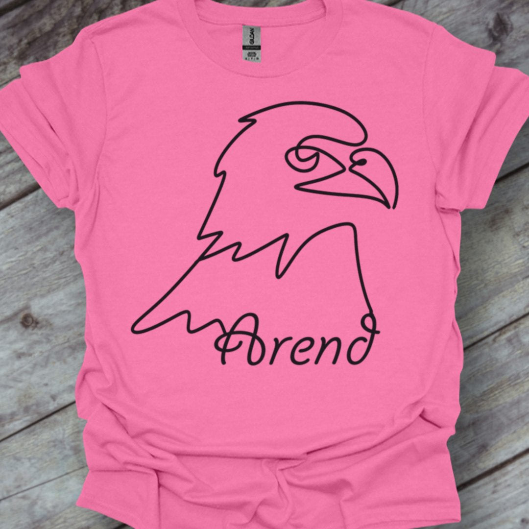 Arend lijntekening zwart trendy T-shirt