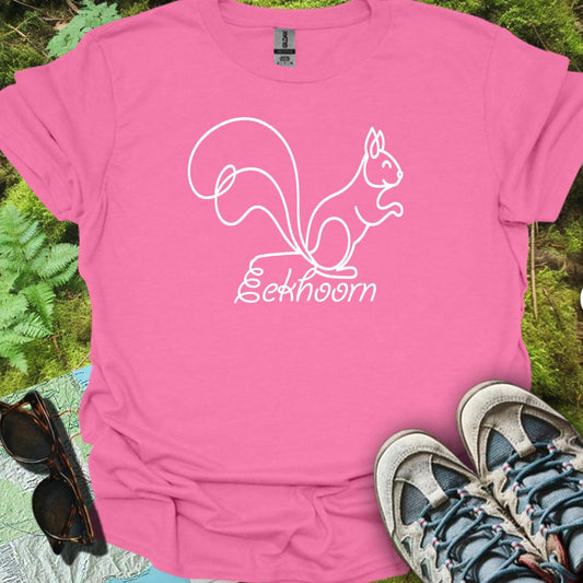 Eekhoorn lijntekening wit trendy T-Shirt