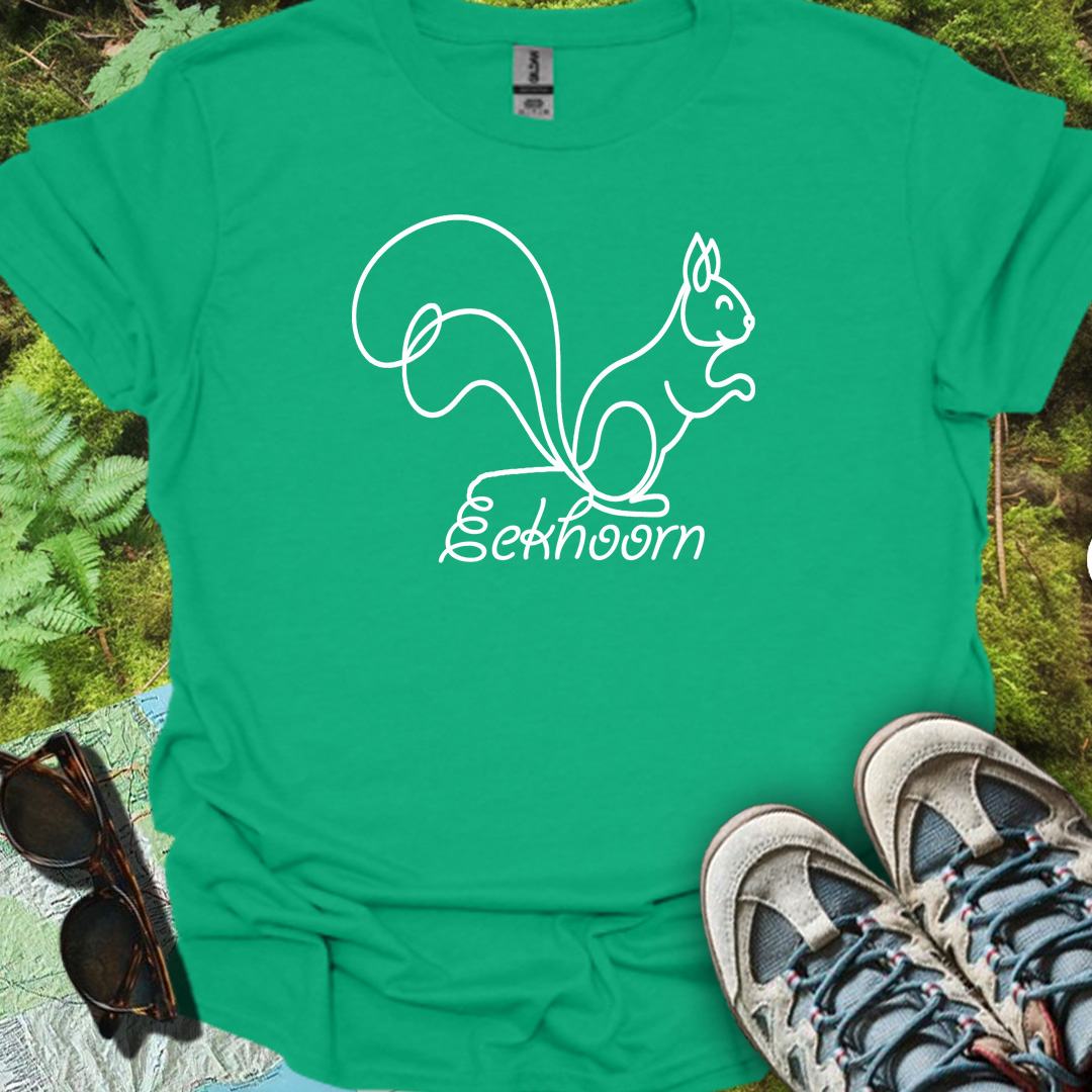 Eekhoorn lijntekening wit trendy T-Shirt