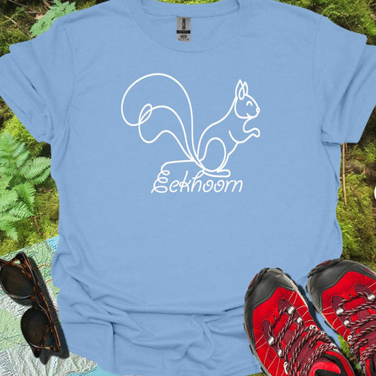 Eekhoorn lijntekening wit trendy T-Shirt