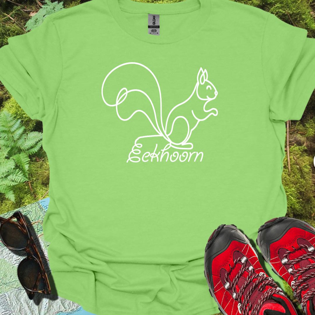 Eekhoorn lijntekening wit trendy T-Shirt