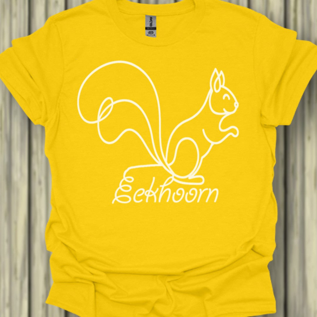 Eekhoorn lijntekening wit trendy T-Shirt