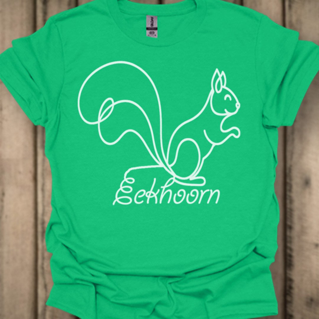 Eekhoorn lijntekening wit trendy T-Shirt