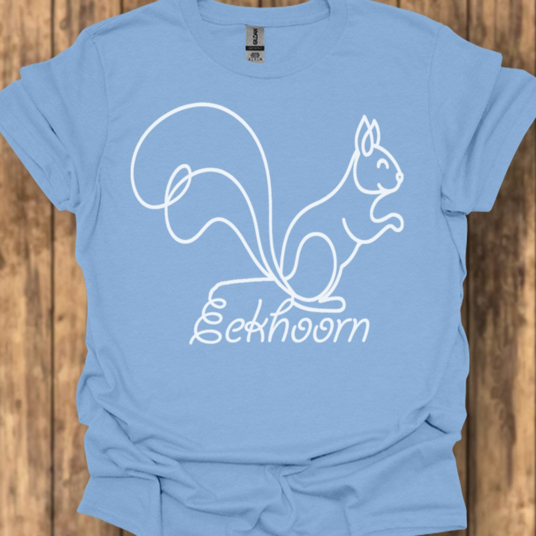 Eekhoorn lijntekening wit trendy T-Shirt