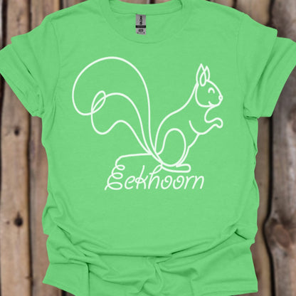 Eekhoorn lijntekening wit trendy T-Shirt