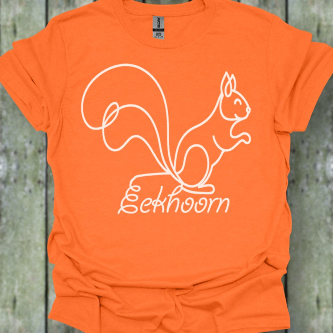 Eekhoorn lijntekening wit trendy T-Shirt