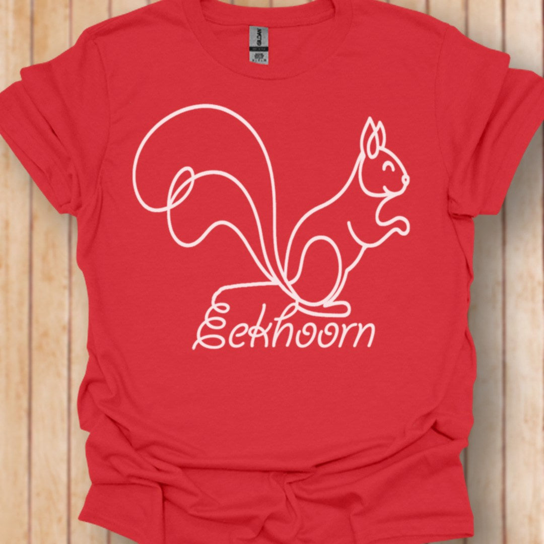 Eekhoorn lijntekening wit trendy T-Shirt