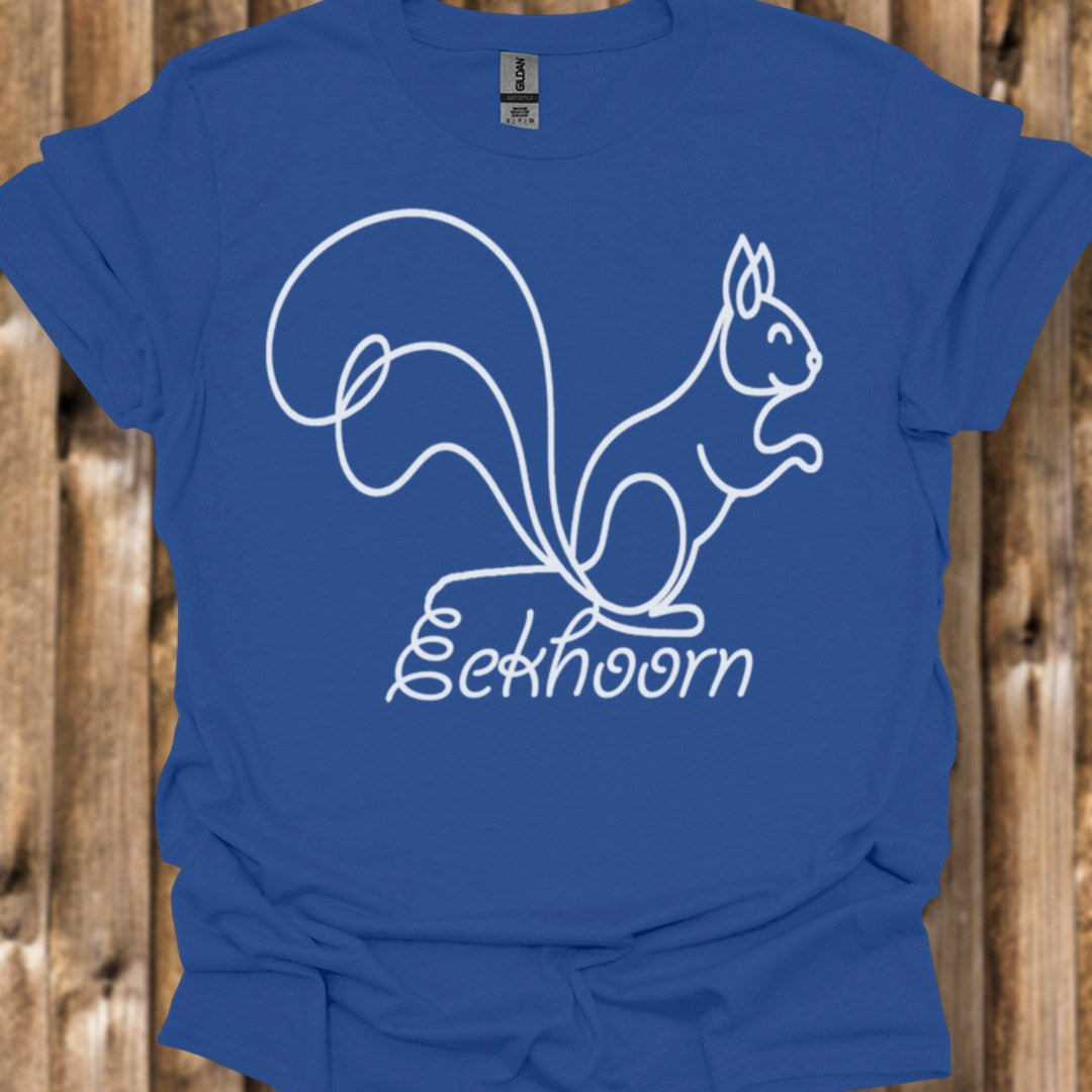 Eekhoorn lijntekening wit trendy T-Shirt