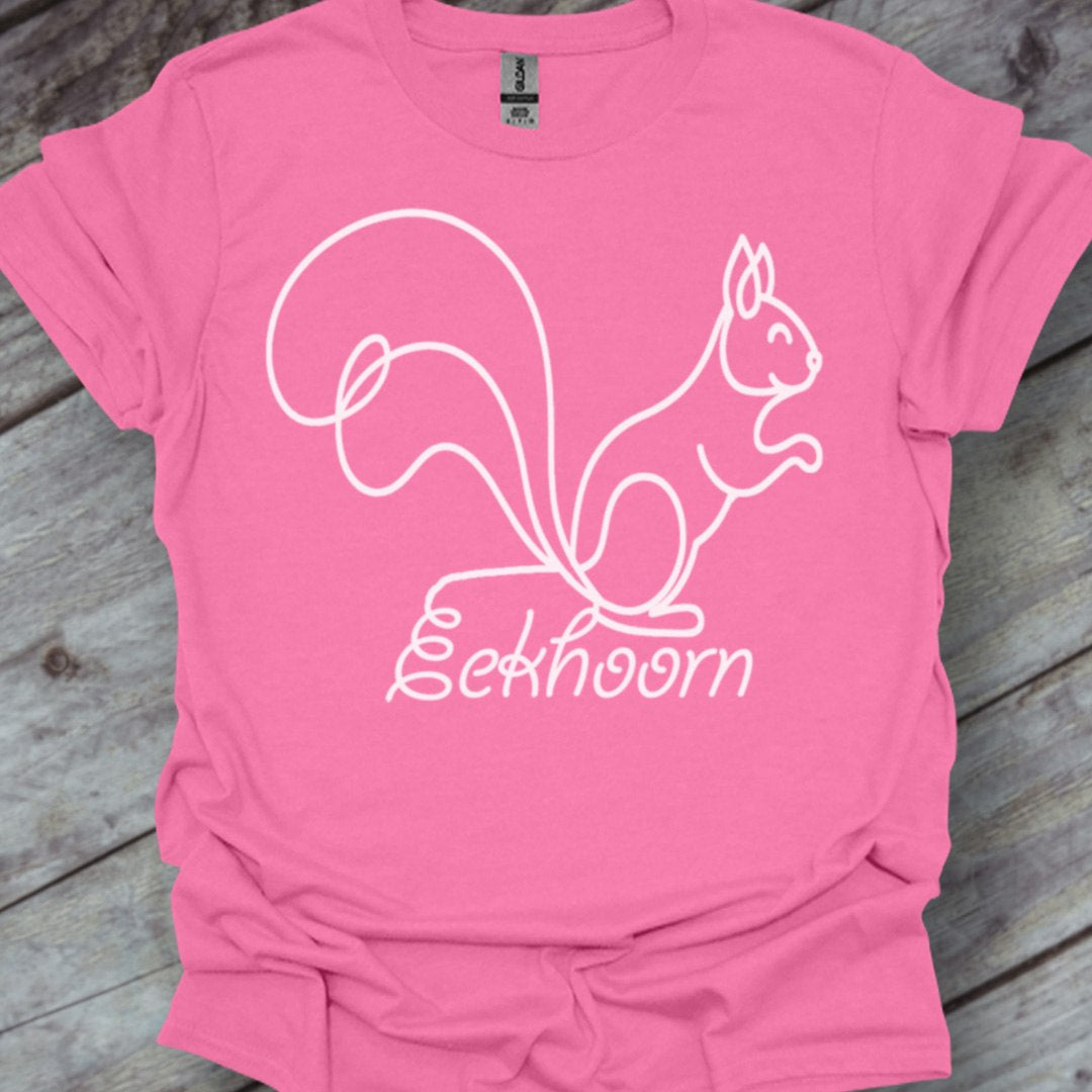 Eekhoorn lijntekening wit trendy T-Shirt