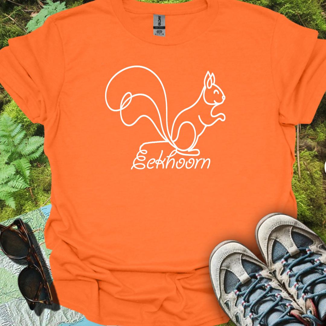 Eekhoorn lijntekening wit trendy T-Shirt