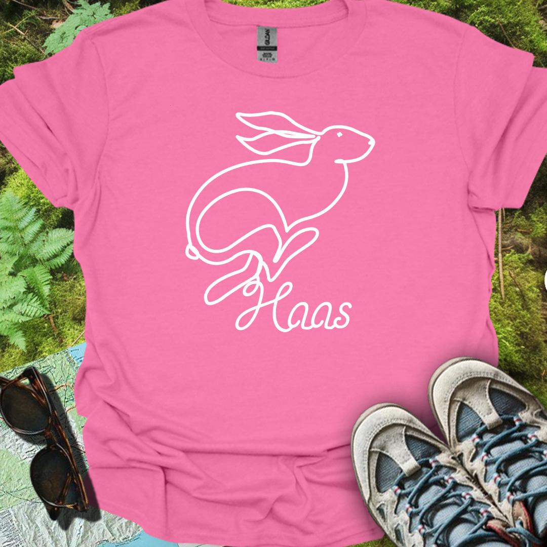 Haas lijntekening wit trendy T-shirt