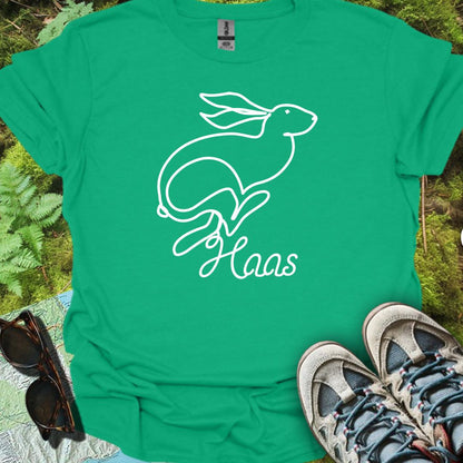 Haas lijntekening wit trendy T-shirt