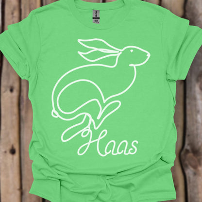 Hare line drawing white trendy T-shirt