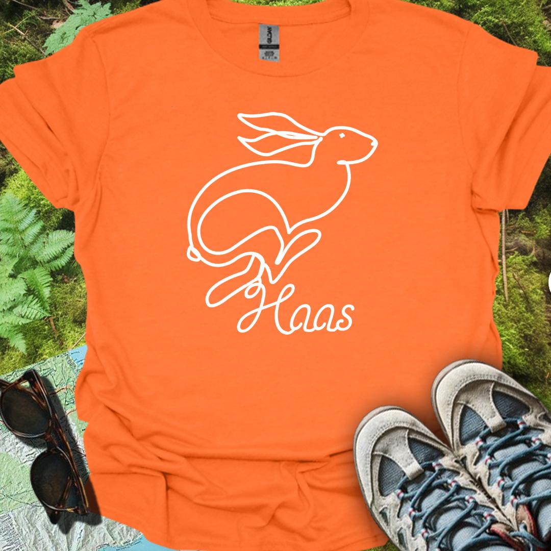 Haas lijntekening wit trendy T-shirt