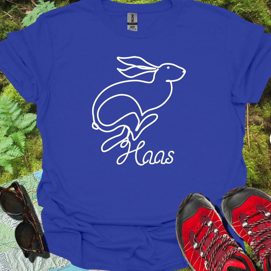 Haas lijntekening wit trendy T-shirt