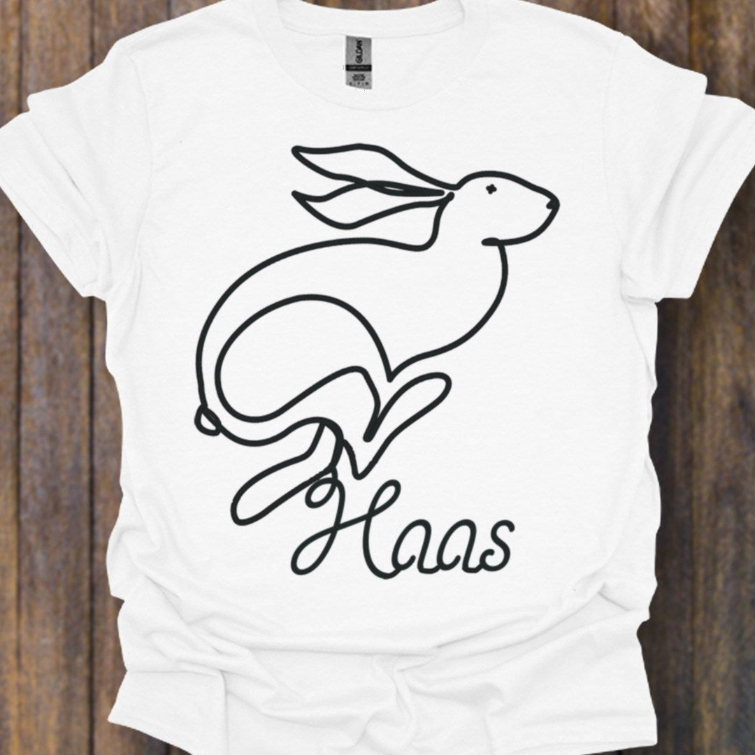 Hare line drawing black timeless T-shirt