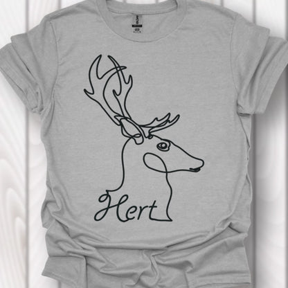 Deer line drawing black timeless T-shirt
